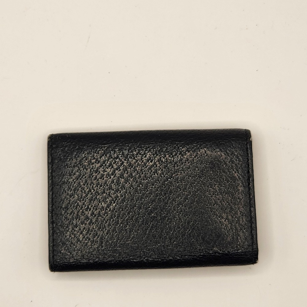 GUCCI Vintage Black Textured Leather 6-Key Holder Case Wallet Silver Metal Bar - Picture 7 of 10